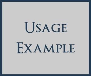 usage example 